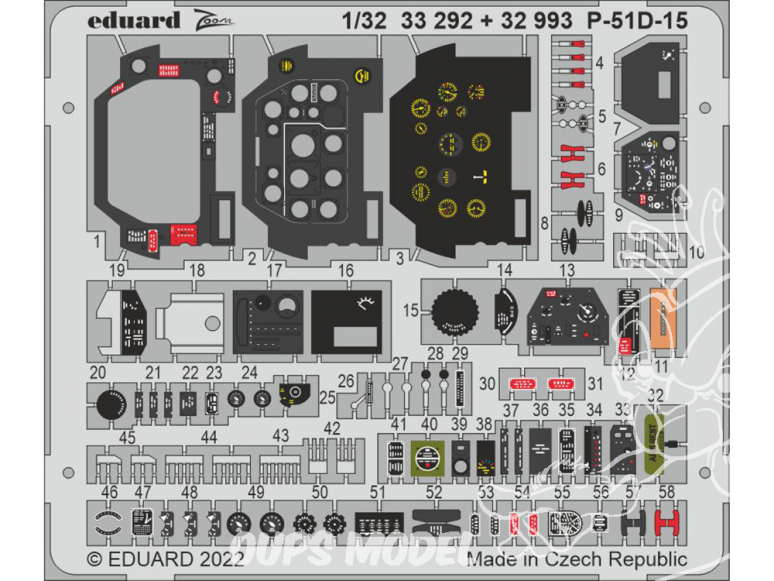 Eduard photodécoupe avion 33292 Zoom intérieur P-51D-15 Revell 1/32