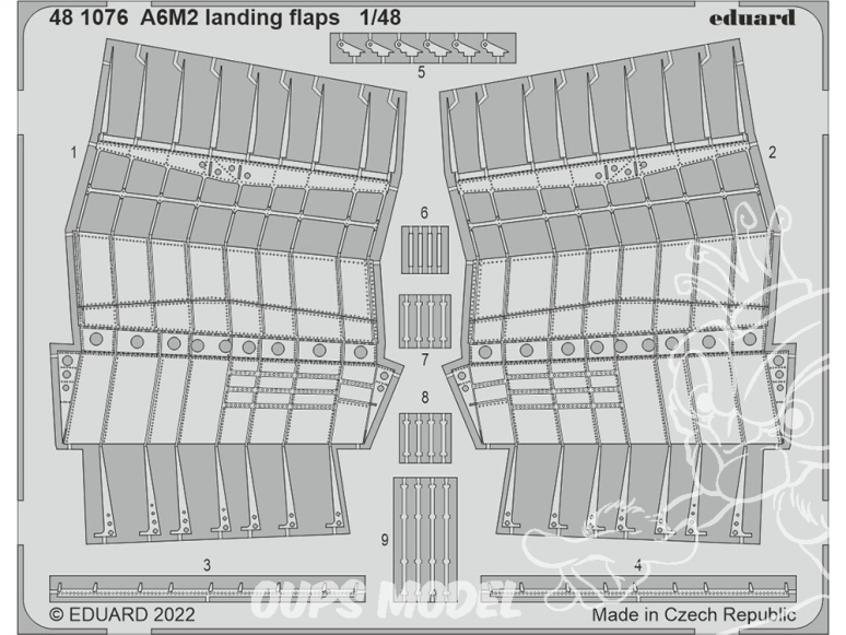 EDUARD photodecoupe avion 481076 Volets d'atterrissage A6M2 Eduard 1/48