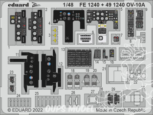 EDUARD photodecoupe avion FE1240 Zoom amélioration OV-10A Icm 1/48