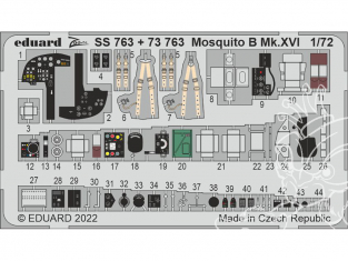 Eduard photodecoupe avion 73763 Amélioration Mosquito B Mk.XVI Airfix 1/72