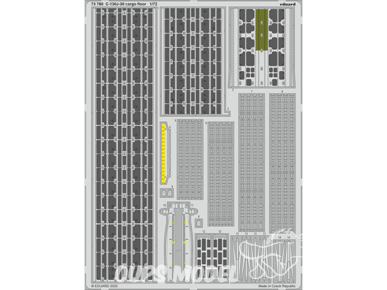Eduard photodecoupe avion 73760 Plancher cargo C-130J-30 Zvezda 1/72