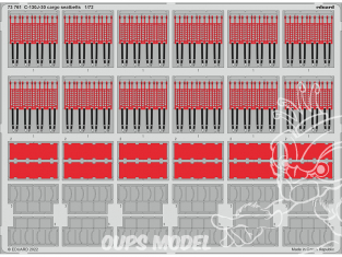 Eduard photodecoupe avion 73761 Harnais cargo C-130J-30 Zvezda 1/72