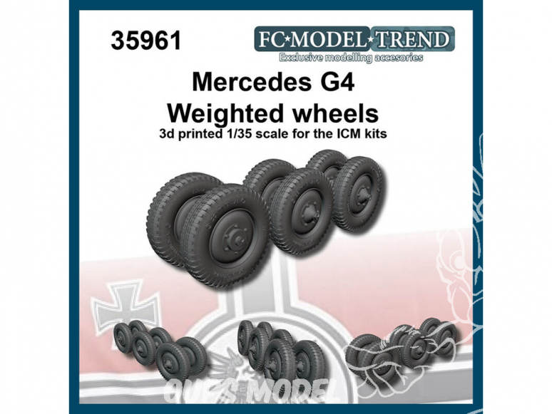 FC MODEL TREND accessoire résine 35961 Roues lestées Mercedes G4 Icm 1/35
