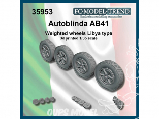 FC MODEL TREND accessoire résine 35953 Roues lestées Libye Autoblinda AB41 1/35