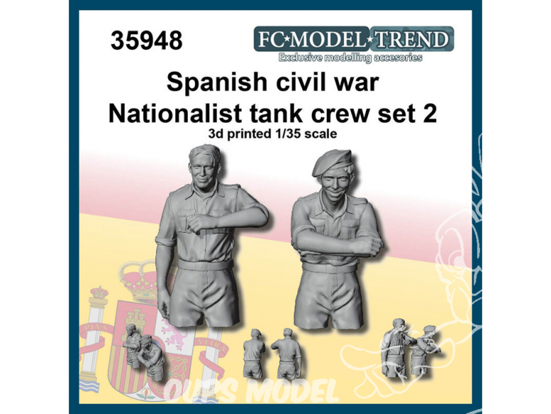 FC MODEL TREND figurine résine 35948 Equipage de char Nationaliste Guerre Civile Espagnole Set 2 1/35