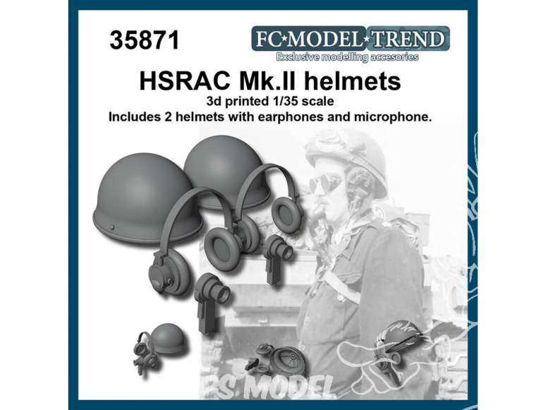 FC MODEL TREND accessoire résine 35871 Casques HSRAK Mk.II 1/35
