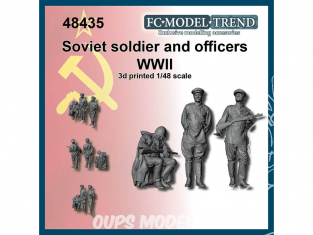 FC MODEL TREND figurine résine 48435 Soldat et officier Soviétique WWII Set 1 1/48