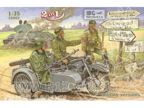 IBG maquette militaire 35002 BMW R12 with SIDECAR - Version Militaire 1/35