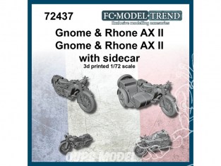 FC MODEL TREND maquette résine 72437 Gnome & Rhone AX II & Gnome & Rhone AX II avec Sidecar 1/72