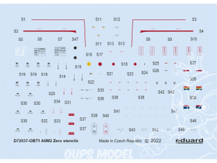 Eduard Decalques avion D72037 Marquages / Stencils A6M2 Tamiya / Airfix / Hasegawa 1/72