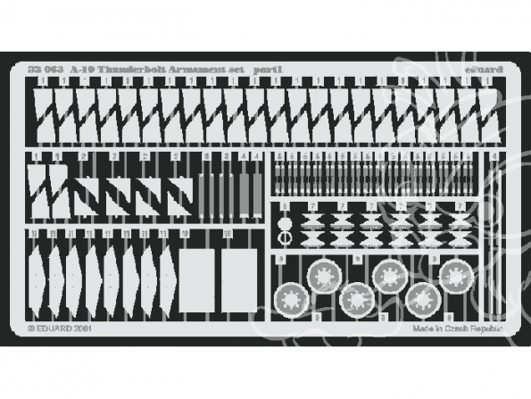EDUARD photodecoupe avion 32063 Armement A-10 Thunderbolt II 1/32