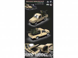 3R Model maquette militaire TK7005 Pick up x2 + ZPU-2 - Mid East War Pickup 1/72
