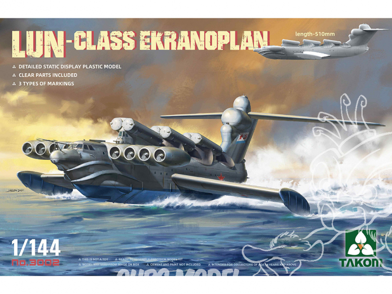 Takom maquette avion 3002 Classe LUN - Ekranoplan 1/144