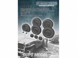 FC MODEL TREND accessoire résine 35583 Roues lestées et roue crevée Jeep Tamiya / Dragon / Takom 1/35