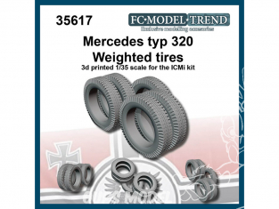 FC MODEL TREND accessoire résine 35617 Pneus lestés Mercedes Type 320 Icm 1/35