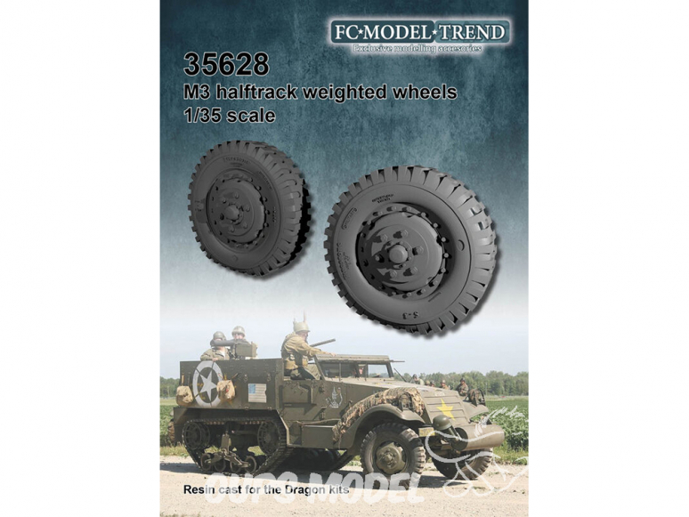 FC MODEL TREND accessoire résine 35628 Roues lestées M3 Halftrack Dragon 1/35