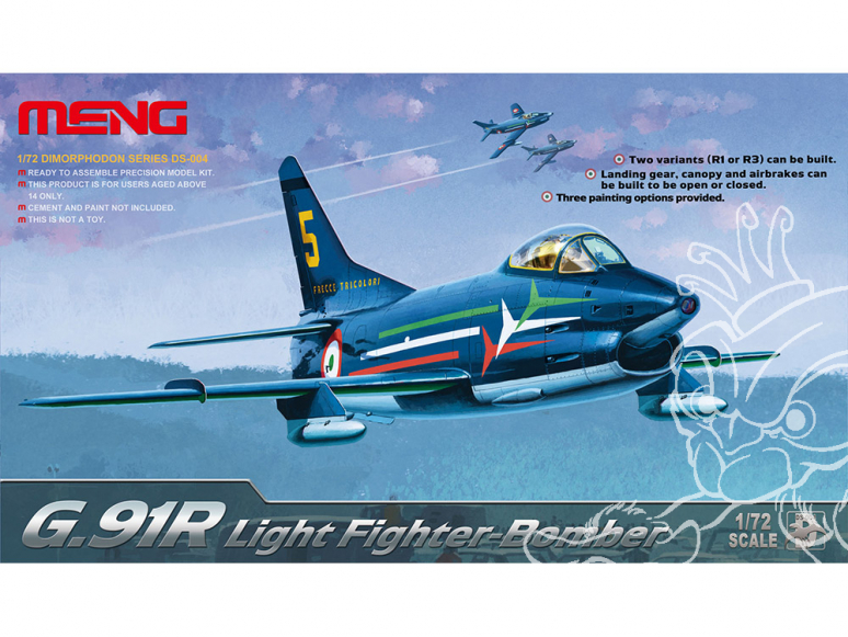 Meng maquette avion DS-004 FIAT G.91R CHASSEUR-BOMBARDIER LEGER ITALIEN 1975 1/72