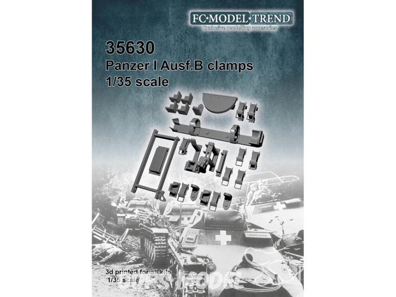 FC MODEL TREND accessoire résine 35630 Clamps Panzer I Ausf.B 1/35