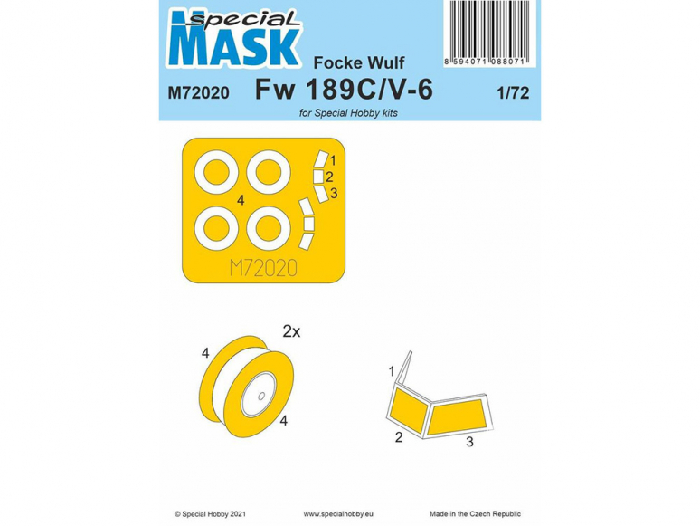 Special Hobby Masque avion M72020 MASQUE Focke Wulf Fw 189C/V-6 kit Special Hobby 1/72