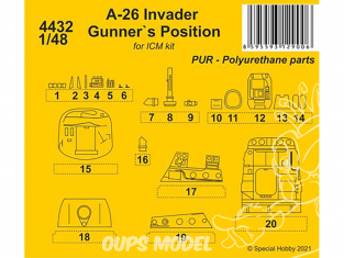 CMK kit resine 4432 Position du mitrailleur du A-26 Invader kit ICM 1/48