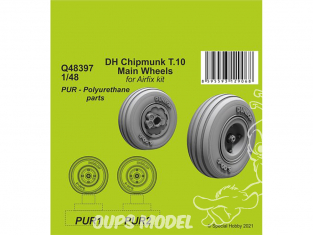 Cmk kit resine Q48397 Roues Principales DH Chipmunk T.10 kit Airfix 1/48