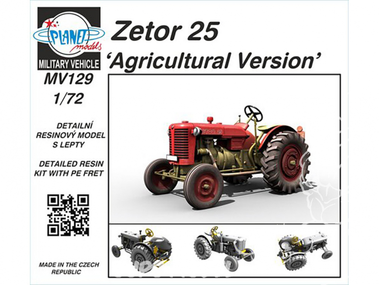 Planet model Maquettes mv129 Tracteur tchécoslovaque Zetor 25 Version agricole kit résine complet 1/72