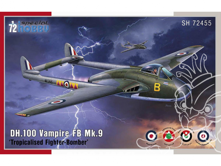 Special Hobby maquette avion 72455 DH.100 Vampire FB.Mk.9 Chasseur-Bombardier Tropicalisé 1/72