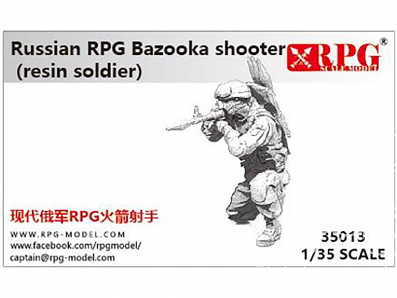 RPG-Model maquette militaire UP35013 RPG Russe moderne Tireur de bazooka en resine 1/35