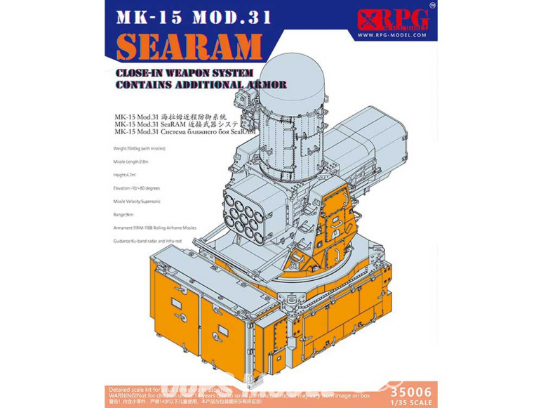 RPG-Model maquette militaire 35006 MK-15 Mod.31 Searam CIWS 1/35