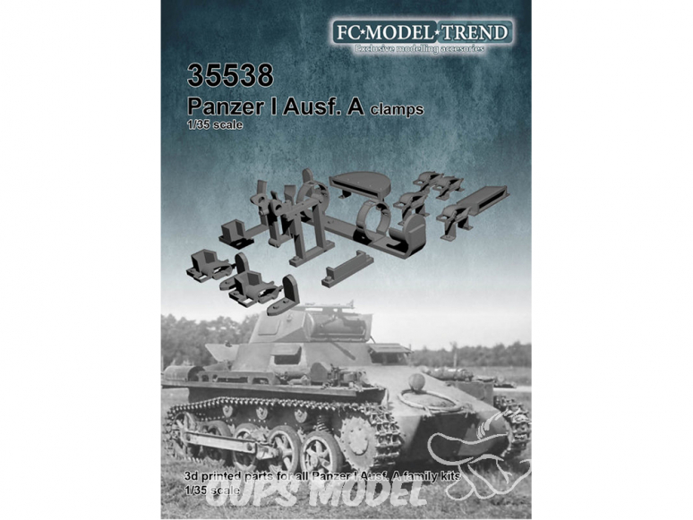 FC MODEL TREND accessoire résine 35538 Clamps outils Panzer I Ausf.A 1/35