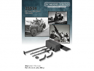 FC MODEL TREND accessoire résine 35534 Set détails Jeep IDF avec MG-34 1/35