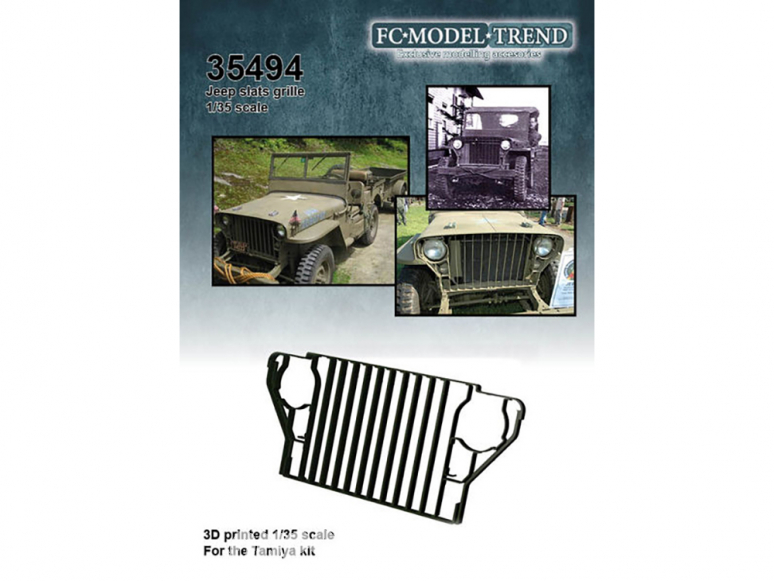 FC MODEL TREND accessoire résine 35494 Calandre Jeep Willys Grille à barres 1/35