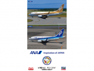 HASEGAWA maquette espace 10845 ANA Boeing 737-700 2005 et 2021 deux avions dans la boite 1/200
