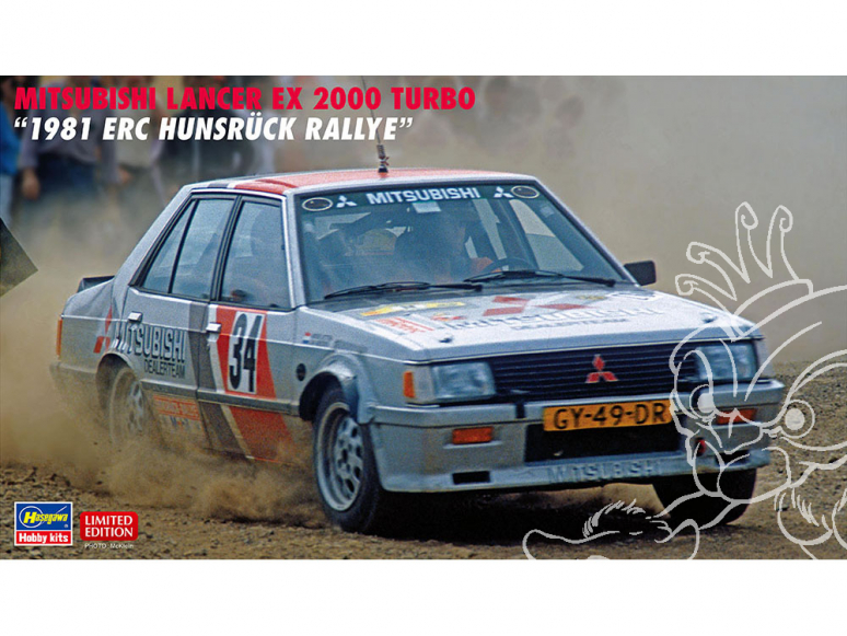 Hasegawa maquette voiture 20526 Mitsubishi Lancer EX 2000 Turbo 1981 ERC Hunsrück Rally 1/24