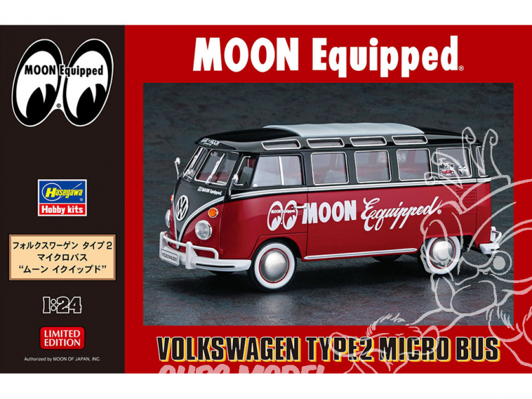 Hasegawa maquette voiture 20524 Minibus Volkswagen Type 2 «Moon Equipped» 1/24
