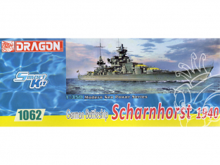 Dragon maquette bateau 1062 Cuirassé allemand Scharnhorst, 1940 1/350