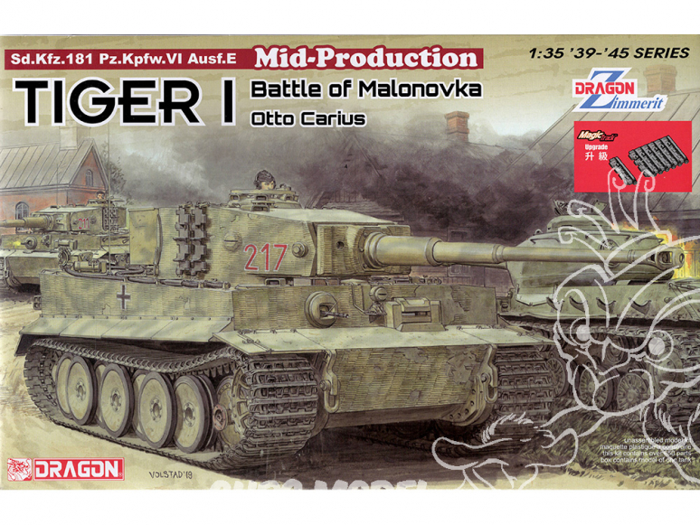 Dragon maquette militaire 6888 Tiger I Mid-Production avec Zimmerit Otto Carius (Battle of Malinava Village 1944) 1/35