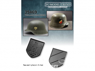 FC MODEL TREND accessoire résine 35469 Plaques casque Wehrmacht 3 x 4cm