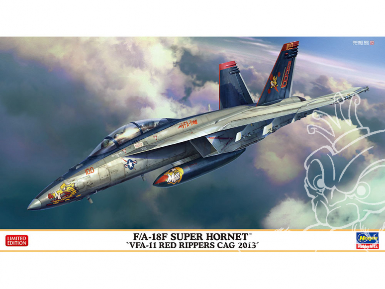 Hasegawa maquette avion 02385 F/A-18F Super Hornet « VFA-11 Red Rippers CAG 2013 1/72