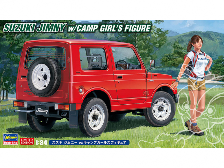 Hasegawa maquette voiture 52301 Suzuki Jimny avec figurine Camp Girls 1/24
