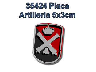 FC MODEL TREND accessoire résine 35424 Plaque artillerie Espagne 4x3cm