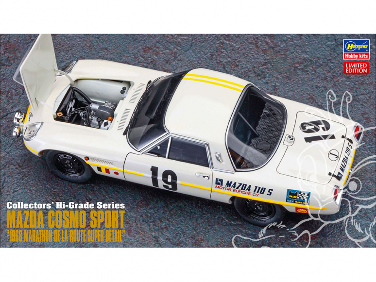 Hasegawa maquette voiture 51050 Mazda Cosmo Sports 1968 Marathon de la Route "Super Detail" 1/24