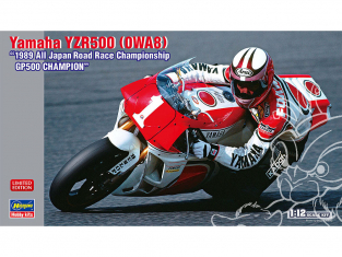 Hasegawa maquette moto 21738 Yamaha YZR500 (0WA8) « 1989 All Japan Road Race Championship GP500 Champion » 1/12