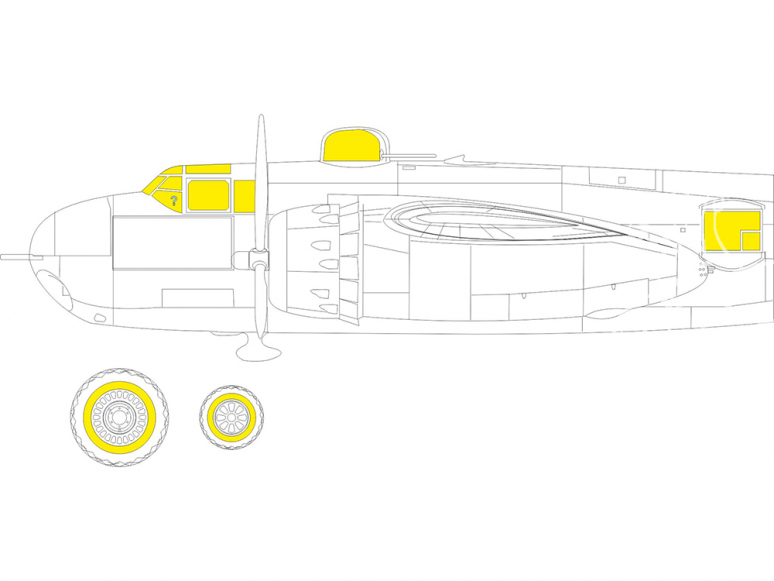 Eduard Express Mask JX287 B-25H Hk Models 1/32