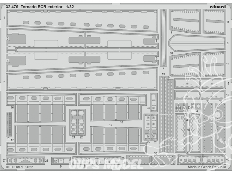 Eduard photodécoupe avion 32476 Extérieur Tornado ECR Italeri 1/32