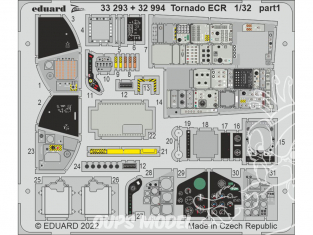 Eduard photodécoupe avion 33293 Zoom intérieur Tornado ECR Italeri 1/32