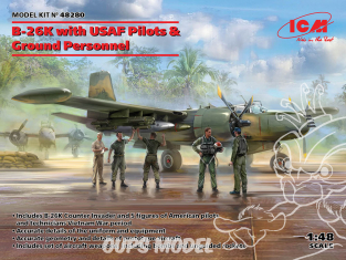 Icm maquette avion 48280 B-26K avec pilotes et personnel au sol de l'USAF 1/48