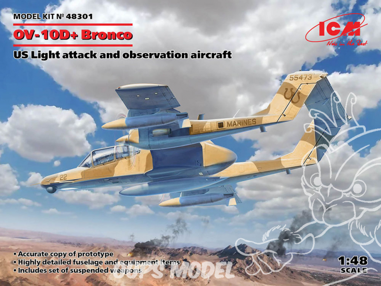 Icm maquette avion 48301 OV-10D+ Bronco Avion léger d'attaque et d'observation 1/48