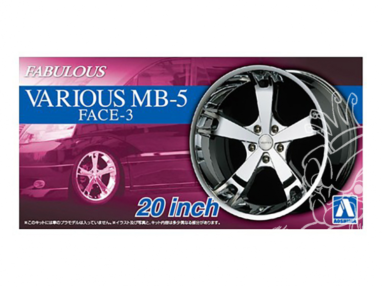 Aoshima maquette voiture 54253 Jantes Fabulous Various MB-5 FACE-3 20" et pneus 1/24