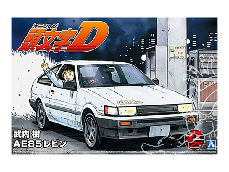 Aoshima maquette voiture 59630 Toyota AE85 Levin Initial D 1/24